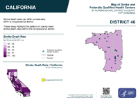 CA Congressional District 46 Stroke and Federally Qualified Health Centers Map 119th Congress