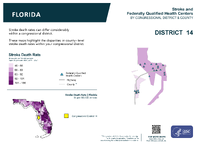 FL Congressional District 14 Stroke and Federally Qualified Health Centers Map 118th Congress