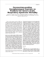 Coronaviruspositive Nasopharyngeal Aspirate as Predictor for Severe Acute Respiratory Syndrome Mortality