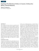 ExplosionProof Enclosure Failure to Contain a LithiumIon Battery Thermal Runaway