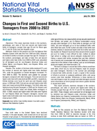 Changes in First and Second Births to Teenagers from 2000 to 2022 United States