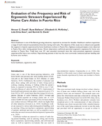 Evaluation of the Frequency and Risk of Ergonomic Stressors Experienced by Home Care Aides in Puerto Rico