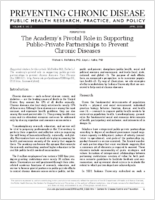 The Academys Pivotal Role in Supporting PublicPrivate Partnerships to Prevent Chronic Diseases