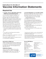 Instructions for the Use of Vaccine Information Statements 2018