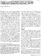 Trends in low birth weight infants and changes in Baltimores childbearing population 197277