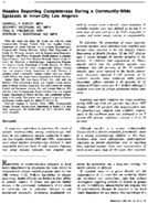 Measles reporting completeness during a communitywide epidemic in innercity Los Angeles