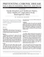Family Structure and Childhood Obesity Early Childhood Longitudinal Study  Kindergarten Cohort