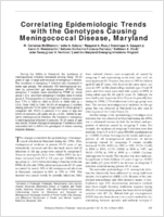 Correlating Epidemiologic Trends with the Genotypes Causing Meningococcal Disease Maryland