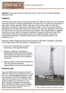 A gas well drilling floorhand died when he was struck by a hoisted wellhead equipment stack