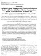 Foodborne Outbreak Rates Associated with Restaurant Inspection Grading and Posting at the Point of Service Evaluation Using National Foodborne Outbreak Surveillance Data