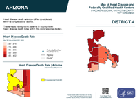 AZ Congressional District 04 Heart Disease and Federally Qualified Health Centers Map 119th Congress
