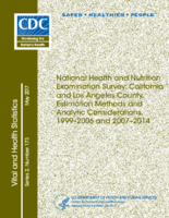 National Health and Nutrition Examination Survey California and Los Angeles County estimation methods and analytic considerations 19992006 and 2007201