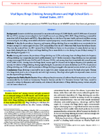 Vital Signs Binge Drinking Among Women and High School Girls  United States 2011