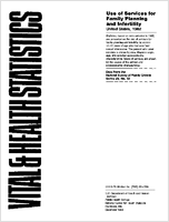 Use of Services for Family Planning and Infertility United States 1982