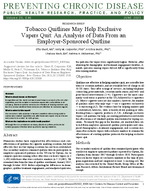 Tobacco Quitlines May Help Exclusive Vapers Quit An Analysis of Data From an EmployerSponsored Quitline