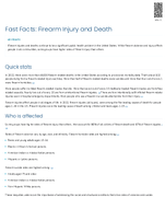 Fast Facts Firearm Injury and Death