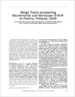 Shiga Toxinproducing Escherichia coli Serotype O78H in Family Finland 2009