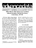 Office Visits for Male Genitourinary Conditions National Ambulatory Medical Care Survey United States 197778