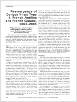 Reemergence of Dengue Virus Type 4 French Antilles and French Guiana 20042005