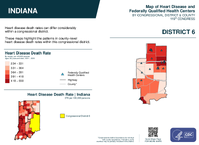 IN Congressional District 06 Heart Disease and Federally Qualified Health Centers Map 119th Congress