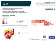 OH Congressional District 09 Heart Disease and Federally Qualified Health Centers Map 118th Congress