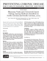 Physician Visits and Colorectal Cancer Testing Among Medicare Enrollees in North Carolina and South Carolina 2005