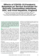 Effects of COVID19 Pandemic Response on Service Provision for Sexually Transmitted Infections HIV and Viral Hepatitis England