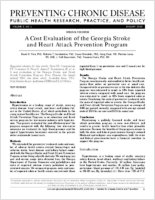 A Cost Evaluation of the Georgia Stroke and Heart Attack Prevention Program