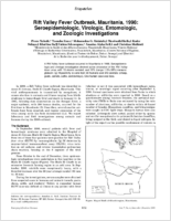 Rift Valley fever outbreak Mauritania 1998 seroepidemiologic virologic entomologic and zoologic investigations