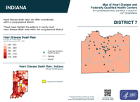 IN Congressional District 07 Heart Disease and Federally Qualified Health Centers Map 119th Congress