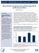 Sleep Duration and Quality Among Women Aged 4059 by Menopausal Status