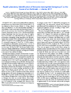 Rapid Laboratory Identification of Neisseria meningitidis Serogroup C as the Cause of an Outbreak  Liberia 2017