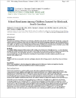 School Readiness Among Children Insured by Medicaid South Carolina