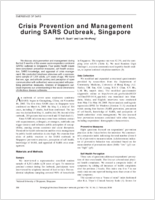 Crisis Prevention and Management during SARS Outbreak Singapore