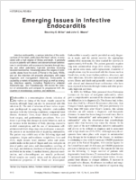 Emerging Issues in Infective Endocarditis