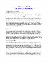 Potential for Dengue Infection Among Relief Workers Returning from Haiti Tuesday April 27 2010 1330 EST 130 PM EST