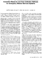 Evaluative Measures And Data Collection Methods For Emergency Medical Services Systems
