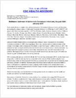 Multistate Outbreak of Salmonella tennessee Infections August 2006  January 2007 Thursday February 15 2007 0900 EST 900 AM EST