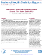 Prescription Opioid Use Among Adults with Chronic Pain United States 2019
