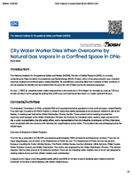 City Water Worker Dies When Overcome by Natural Gas Vapors in a Confined Space in Ohio FACE 8540