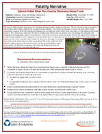 Fatality Narrative Laborer Killed When Run Over by Reversing Dump Truck