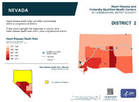 NV Congressional District 02 Heart Disease and Federally Qualified Health Centers Map 118th Congress