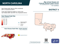 NC Congressional District 04 Heart Disease and Federally Qualified Health Centers Map 119th Congress