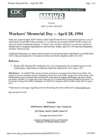 Workers Memorial Day  April 28 1994