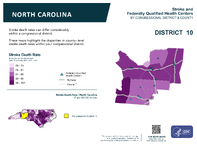 NC Congressional District 10 Stroke and Federally Qualified Health Centers Map 118th Congress