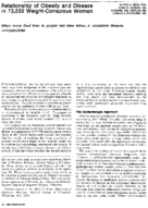 Relationship of ovesity and disease in 73532 weightconscious women