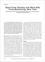 Dead Crow Density and West Nile Virus Monitoring New York