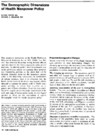 The Demographic Dimensions Of Health Manpower Policy