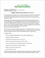 Program for Reallocation of Influenza Vaccine Wednesday November 24 2004 1651 EST 451 PM EST