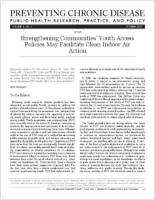 Strengthening Communities Youth Access Policies May Facilitate Clean Indoor Air Action